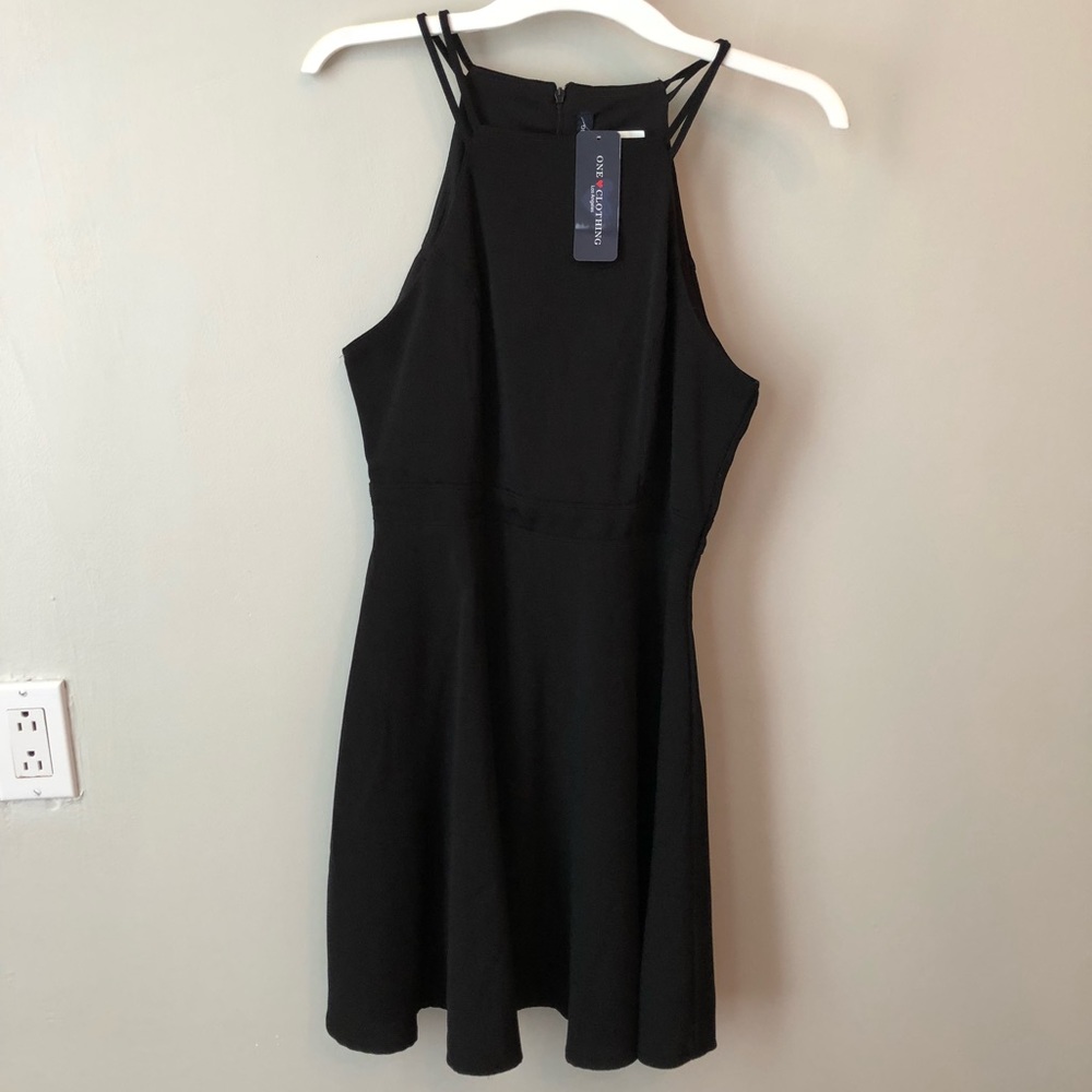 Black skater dress size medium new